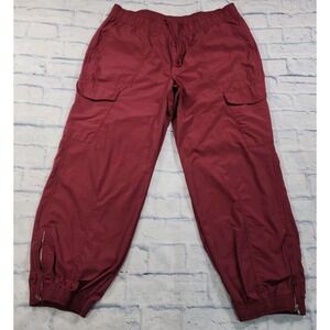 Old Navy Joggers WOMENS XL Burgundy Wind Pants Cargo Quick Dry Dance Athletic